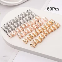 60 pièces Hiphop Dreadlocks anneaux de cheveux perles Clips tresse africaine spirale épingle à cheveux perles pour femmes filles tresses accessoires Rose doré 2