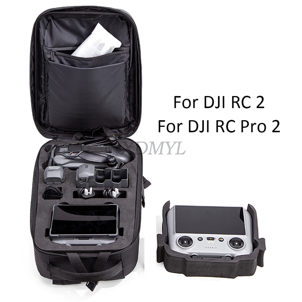 Sac à dos DJI imperméable gris clair porté par un voyageur, confortable et sécurisé pour le transport du drone.