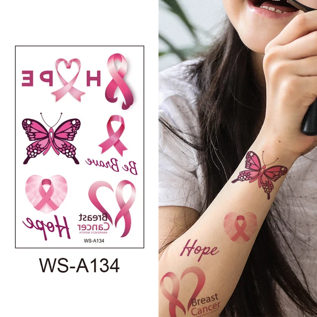 Pink Ribbon Tattoo Sticker Waterproof Sweat Promotional Event Disposable  Tattoo Sticker Caring Day Tattoo Sticker - Temporary Tattoos - AliExpress