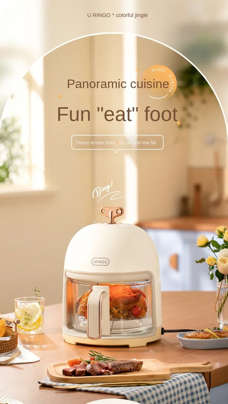 Description Picture 2 of itemAir Fryer 220V Transparent Visible Multi-Functional Steam Glass Air Electric Fryer Visible Delicious Food Pizza Grilled Chicken