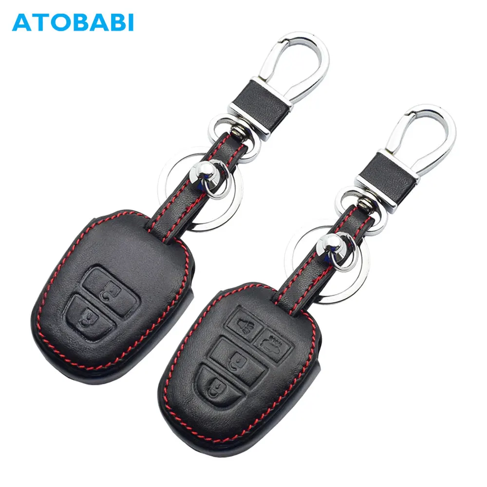 Leder Auto Schlüssel Abdeckung Tasche Für Toyota Corolla Camry Highlander Prius RAV4 Sequoia Tacoma Tundra Fernbedienung Fobs Shell Schutz Fällen