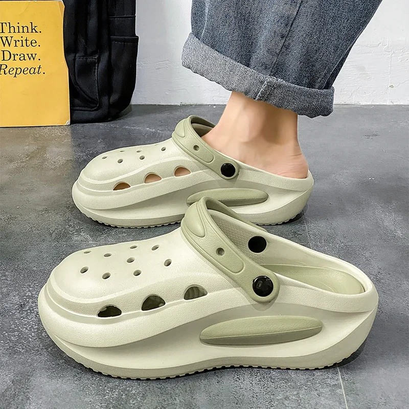 2025 Men and women's new summer thick sole anti-slip wear comfortable sandals beach breathable couple casual slippers men shoes