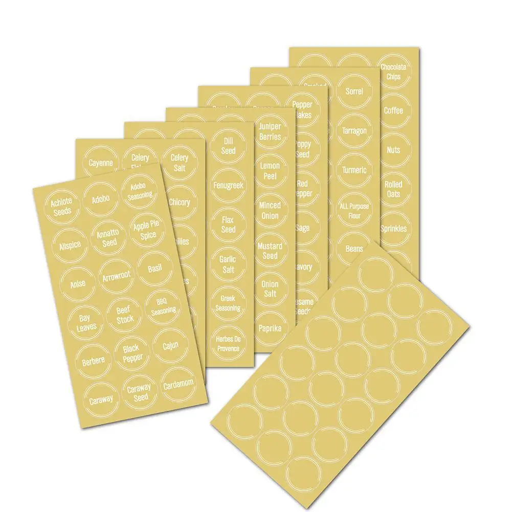 Description Picture 3 of itemTransparent Spice Labels Preprinted Waterproof Black White Letter Kitchen Jars Stickers For Cans Self-Adhesive Labels Seasoning