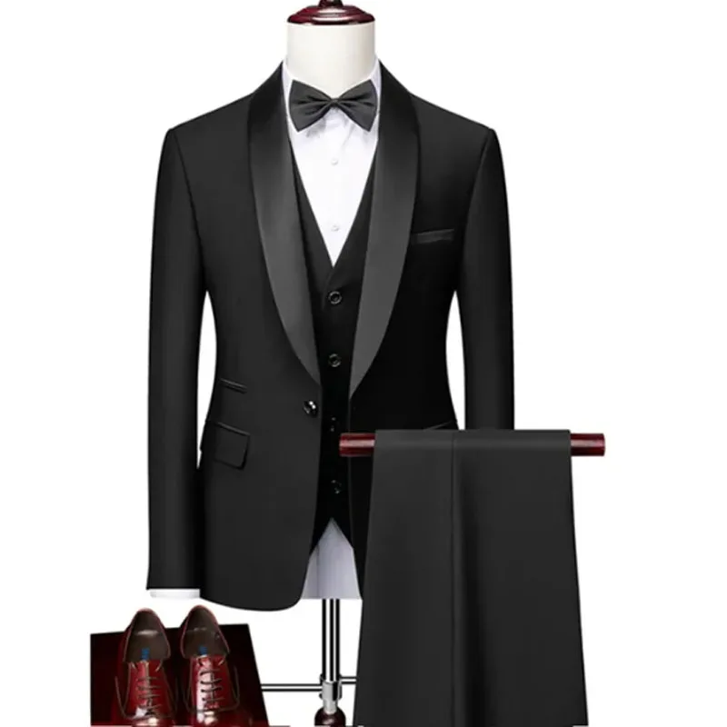 suits for men 3 Pieces Set Formal Slim Fit tuxedo suit Prom Suit Male Groom Wedding Blazers High Quality Dress Men's clothing