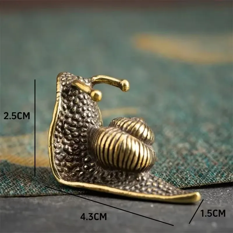 Solid Copper Snail Ornaments Brass Simulation Animal Figurines Tea Pet Miniatures Home Decorations Feng Shui Gift Figurines 4