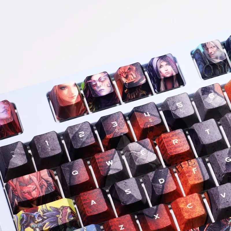 Wow Keycaps para Teclado Mecânico Pbt Dye Sublimation Gaming Keycap para Ansi 61 87 104 Chaves Layout mx Switch - Imagem 3