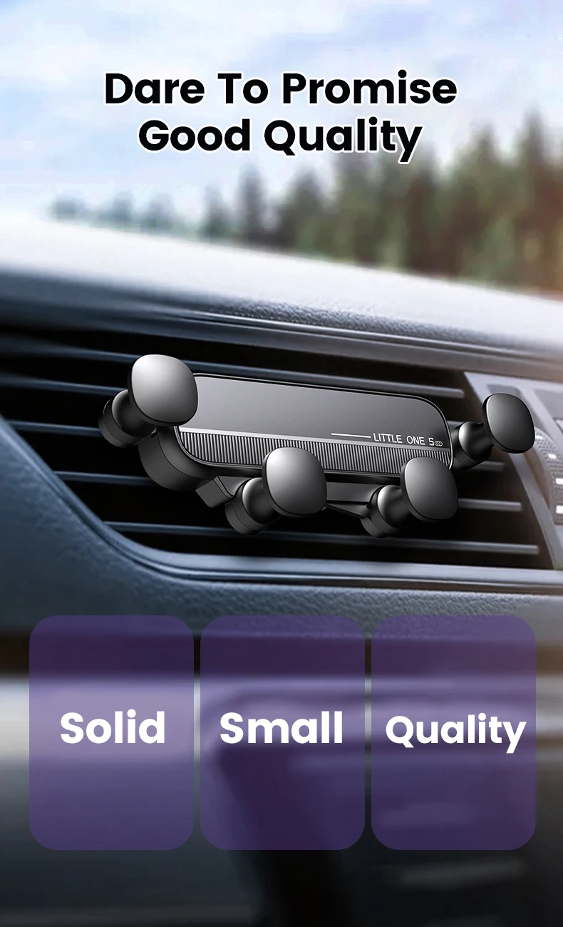 Universal Gravity Car Phone Holder Car Air Vent Metal Hook Smartphones Stand for for 4.7-6.9 inch GPS Support Clip Phone Stand