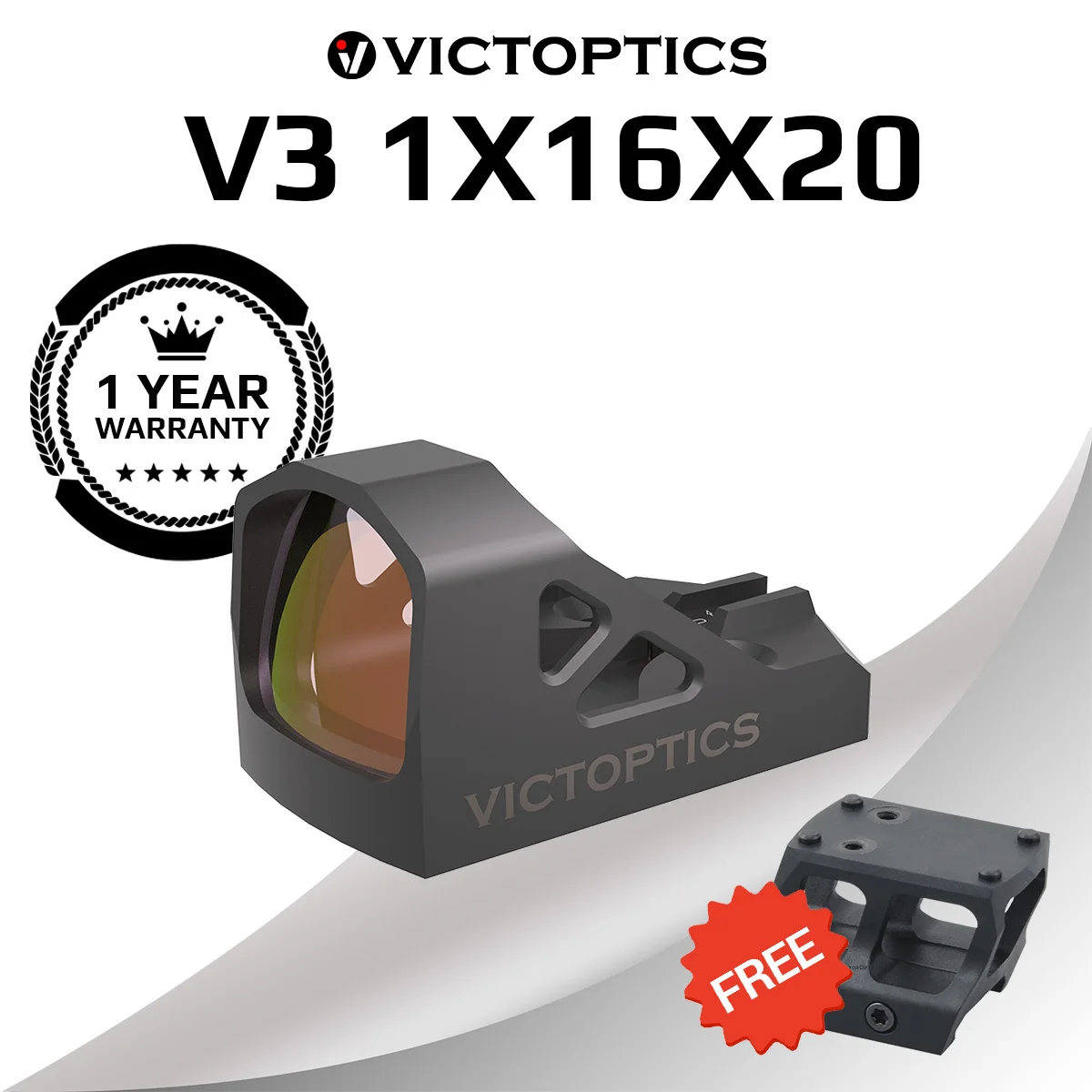 VictOptics V3 1x16x20 Red Dot Sight MAG Footprint Compatible With RM_S/RM_Sc/RM_Sx Made of 7075-T6 Aluminum Auto Light Sensor red dot sight