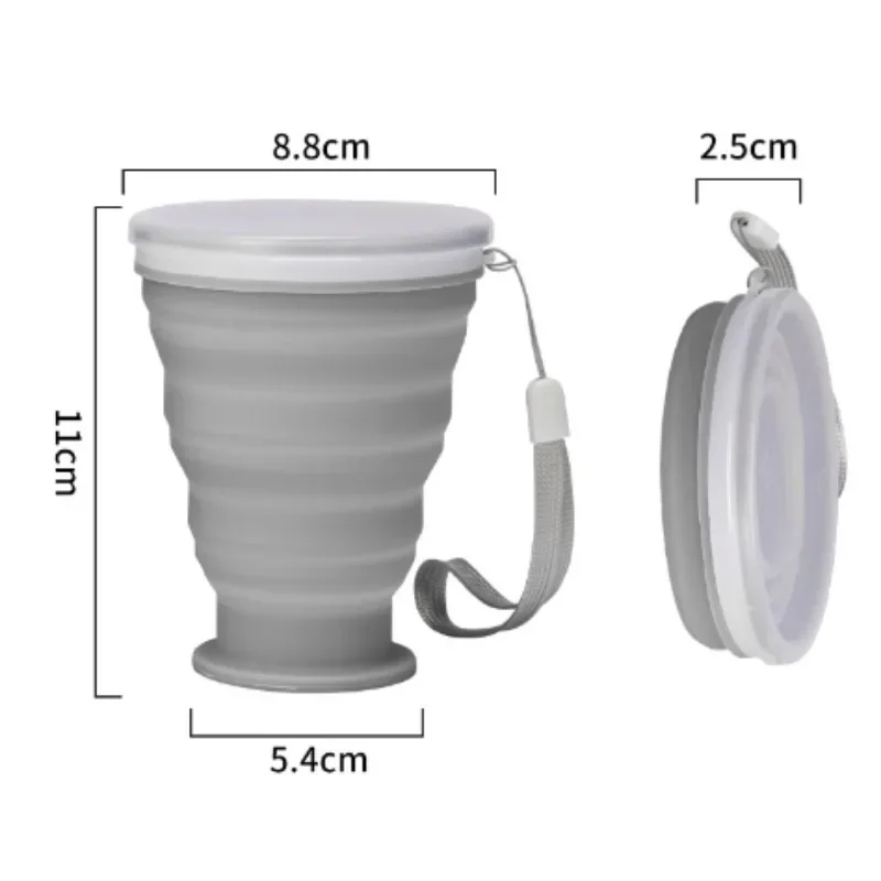Silicone Folding Mug Portable Travel Outdoor Camping Sports Mug Foldable Coffee Camping Cup Tea Cup Waterbottle 1PC 300ml