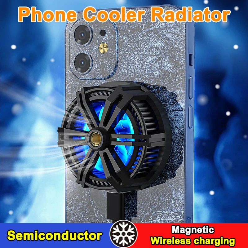 Mobile Phone Cooler Semiconductor Magnetic Fan Game with wireless charging phone stand Magsafe PUBG Machine tablet Radiator