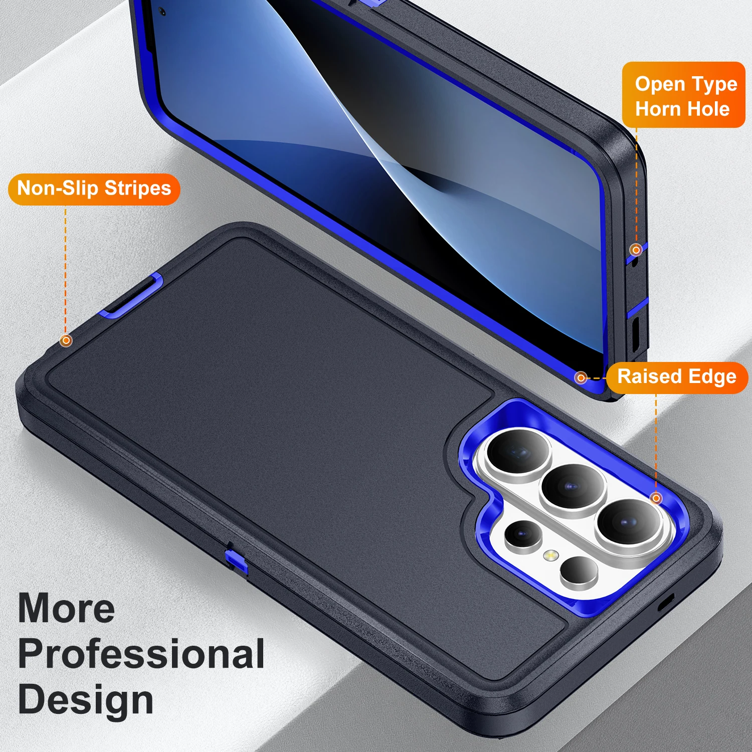 3-in-1 Hybrid Armor Shockproof Rugged Case - Heavy Duty Protection Cover