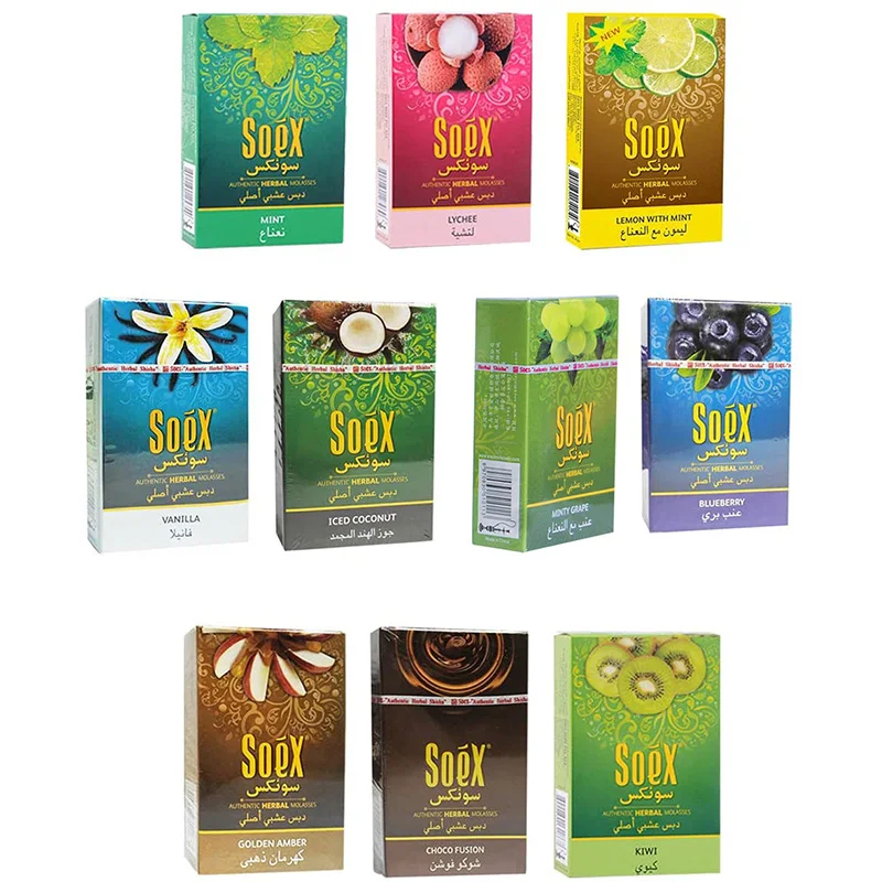50g Soex fruit flavor Hookah Accessories Metal Shisha Hose Charcoal Fork Portable Flavor 0% Free Tar Nicotine