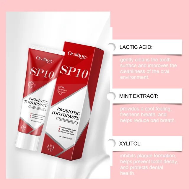 Sp-10 Probiotic Toothpaste Remove Plaque Stains Fresh Breath Whitening Tooth Oral Hygiene Clean Teeth Care Product 100g/200g 4