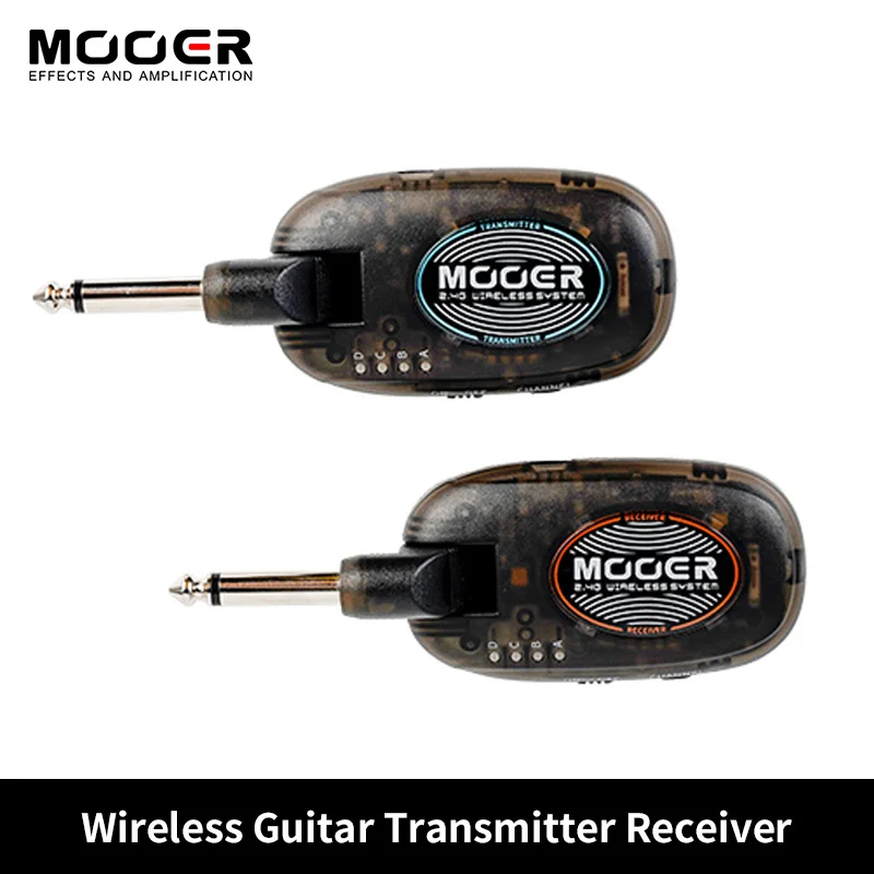 

Mooer 2.4G Wireless Guitar Transmitter Receiver Set Rechargeable Wireless Guitar System 5 Hours Working Time 15M Range Air P10