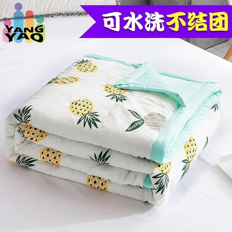 

1Pcs Washable Cotton Summer Quilt Thin Duvet Insert Cooling Blanket Soft Microfiber Comforters for Kids Adult Quilted Bedspread