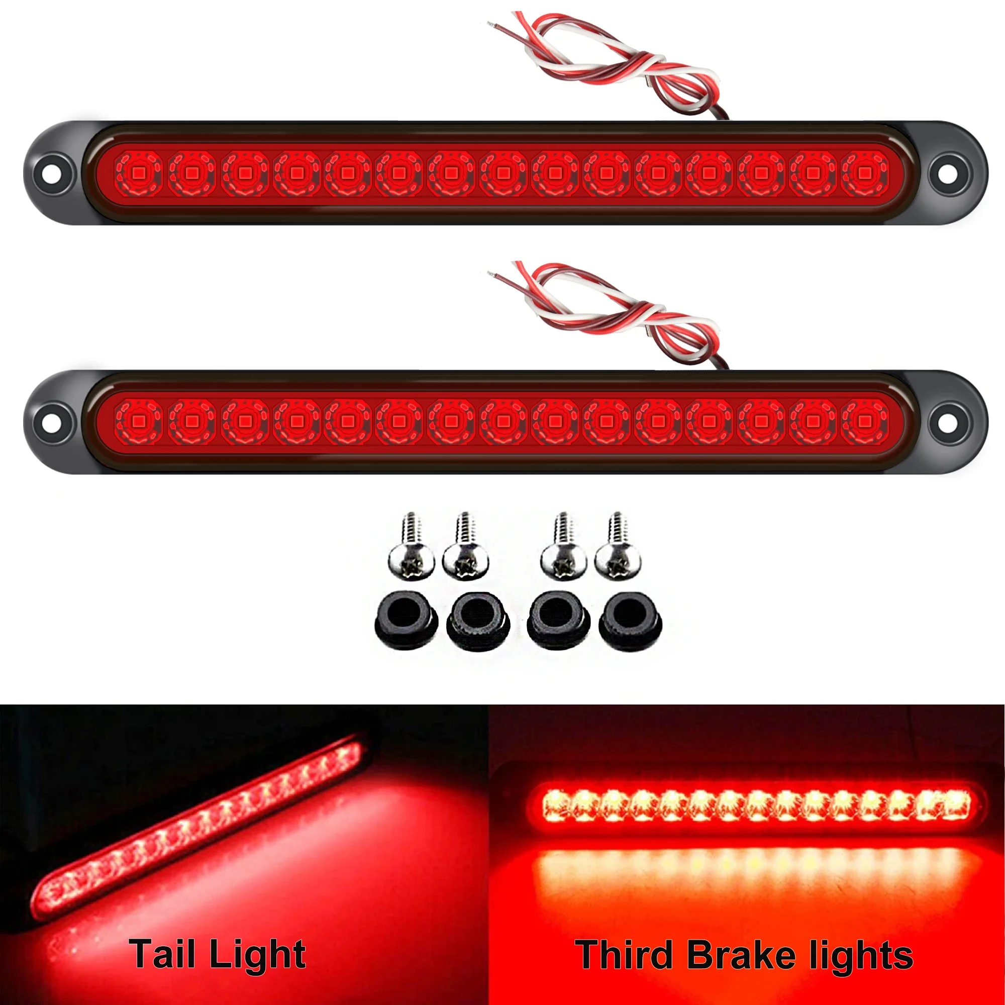 2ks univerzální LED zadek zadní lampa pro přívěs kamion kamion podávacího - brake/stop/turn světel 12V-24V 15 led diody  lehký pult svléknout se