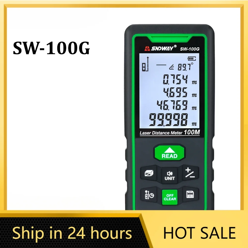 SNDWAY Laser Distance Meter Digital Rangefinder 100m 70m 50m Range Finder Tape Measure Electronic Level Ruler Roulette