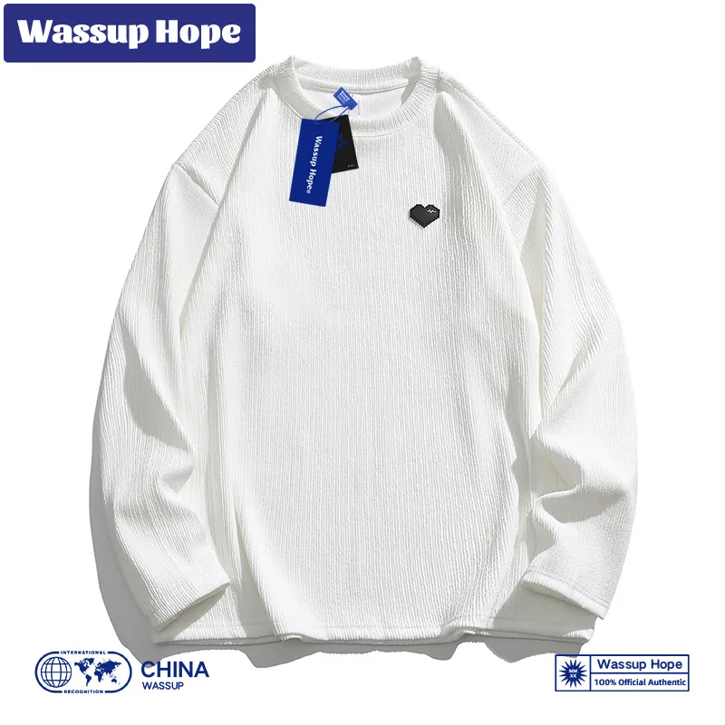 

Wassup Hope Round Neck Sweater For Men In Spring Love Lovers Long Sleeved T-shirt Casual Top Chinese Fashion Brand