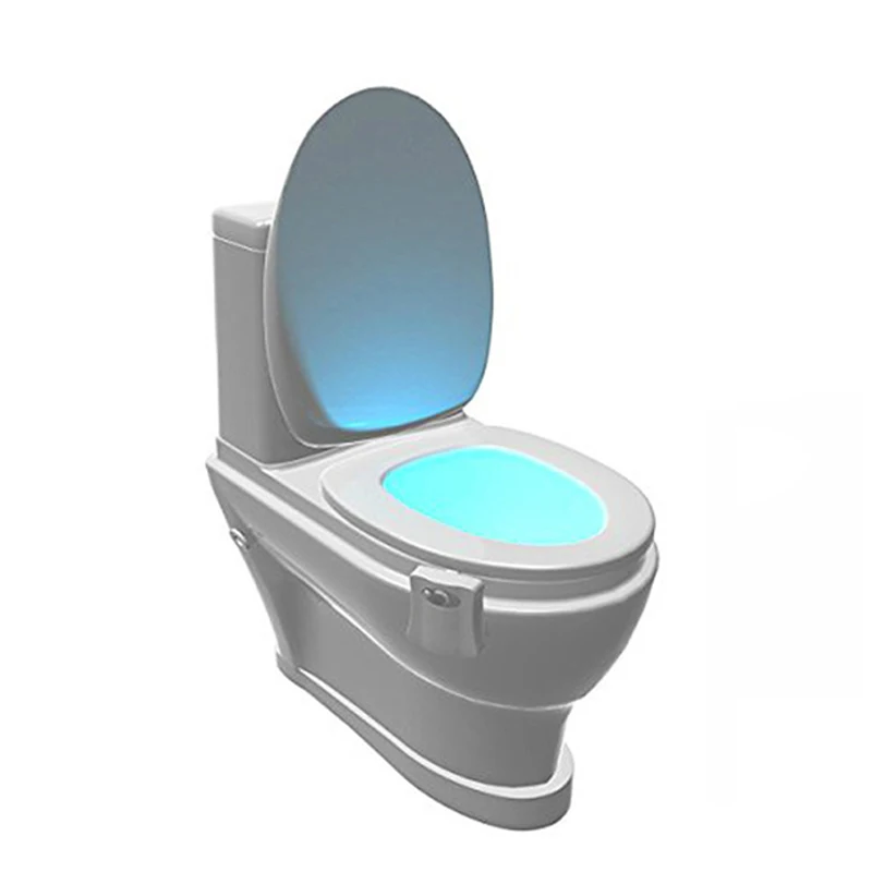 

Activated Sensor Toilet Light Night Rechargeable Battery Lamp RGB 3d 8 Colors Led Bulbs Emergency Motion Atmosphere Card Aaa Hot