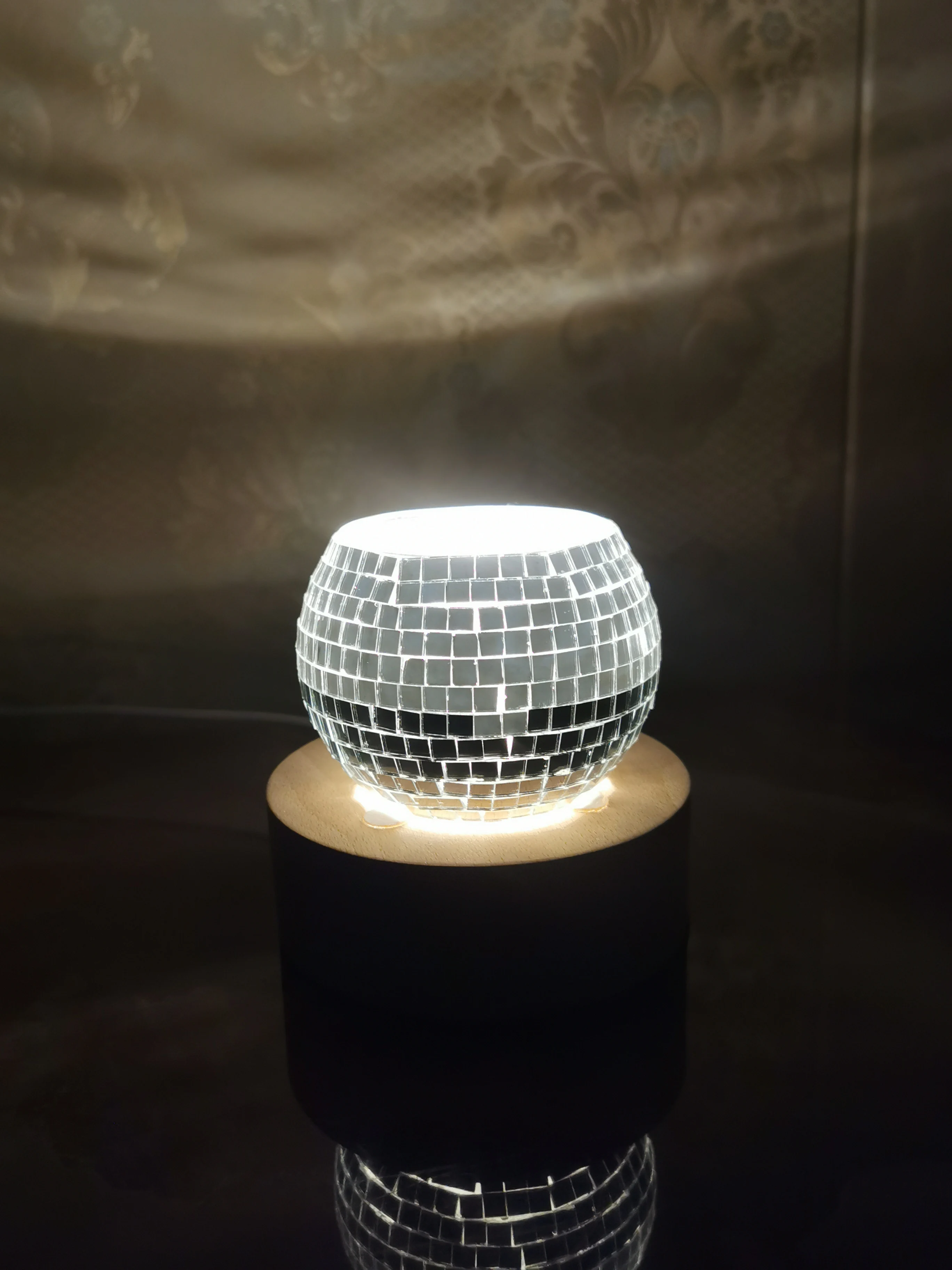 Palla da Discoteca a Specchio da 495 mm Grande Palla da Discoteca con Anello per Appendere, Decorazioni per Feste con Palla da Discoteca con Fulmini, per DJ Club, Compleanni, Natale, Capodanno