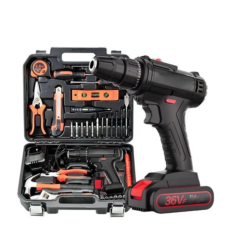 Wireless Hand Electric Drill Impact Cordless Lithium Battery Screwdriver For Decorating House Drilling Power Tool ekiiv bit impact brushless cordless 20v lithium ion battery electric driver impact combination kit brushless wireless bit kit