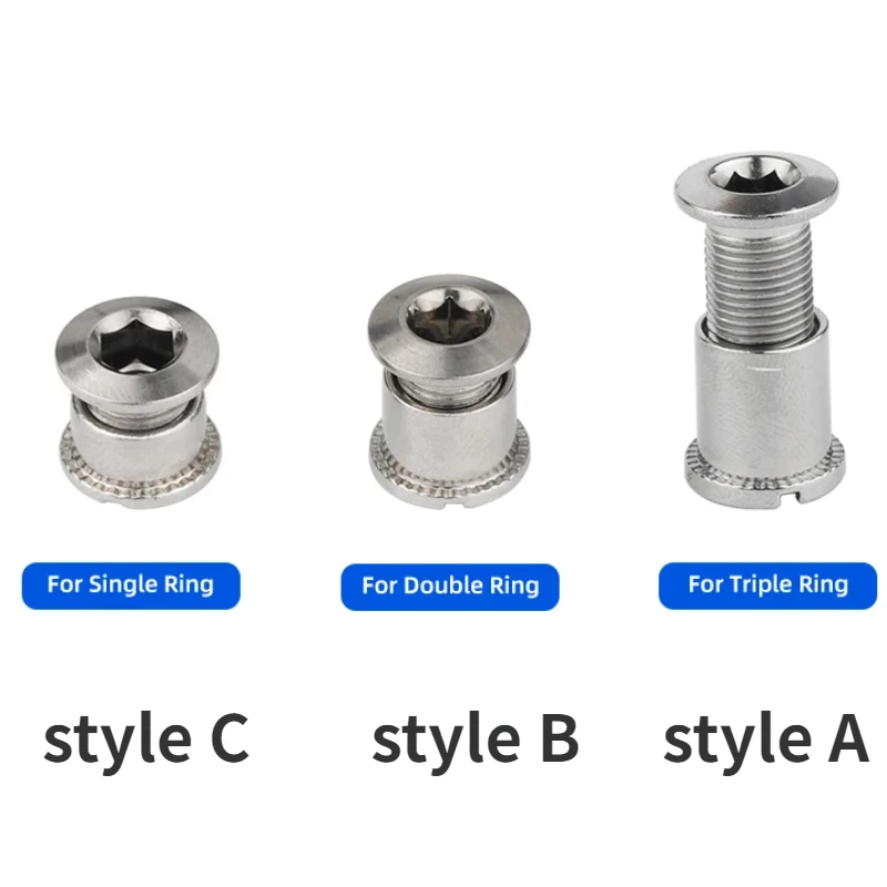 Bike Chainring Bolts Monoplate or Double or Three Plate Crankset Fixing Nuts 4 Pairs Mountain Bicycle Crankset Parts Accessories bike chainring bike crank bike crankset bike crank bolt bicycle chainring bolt bicycle parts