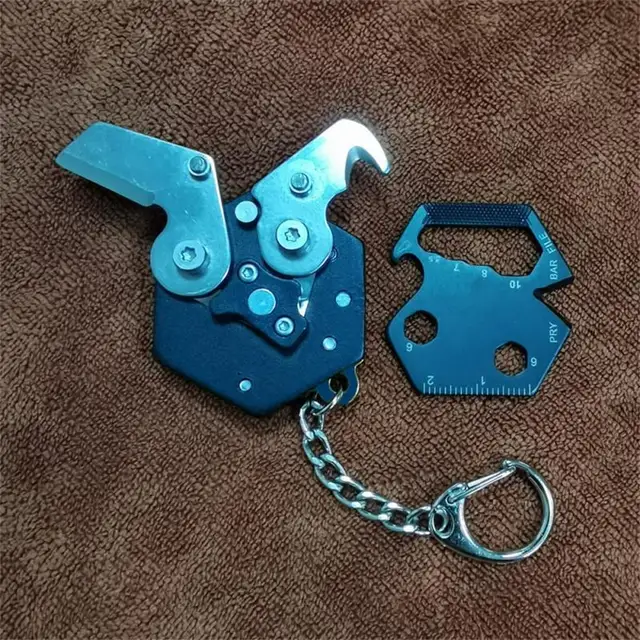 Keychain Screwdriver Multifunctional Hexagon Coin Outdoor EDC Tool Hexagon Folding Coin Knife Pocket Fold Mini Coltello Gear Pee - Image 5