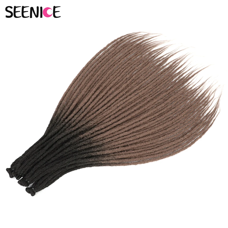 Ombre Brown 24Inch Synthetic Dreadlock Extensions Handmade Straight Crochet Hair Dread Extensions Crochet Braids For Man/Women