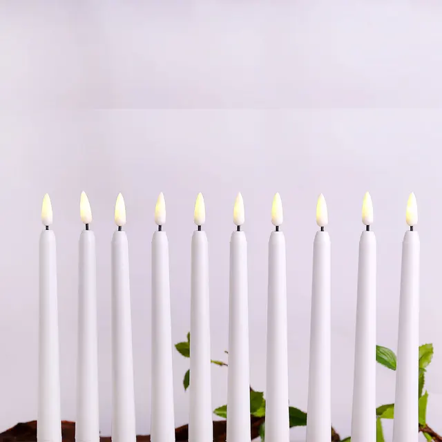 Bougies LED sans flamme à lumière chaude, 3 ou 6 pièces, avec télécommande, bougies coniques courtes/longues décoratives pour pièce de 6.5/7/10/11 pouces 6