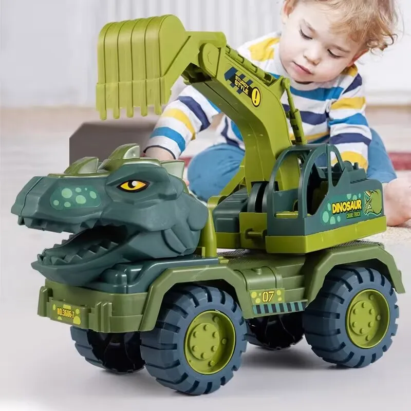 Children's Dinosaur Toy Car Large Engineering Vehicle Model Educational Toy Transport Vehicle Toy Boy Girl with Dinosaur Gift epp foam dinosaur plane hand throwing with steel balls stability higher farther flight outdoor aviation model toy