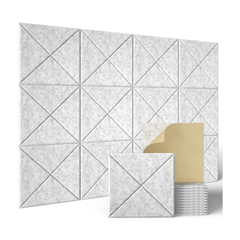 

12 Pack Acoustic Panels Sound Dampening Panels,Sound Proof Padding Beveled Edge Tiles,For Wall Decor &Acoustic Treatment