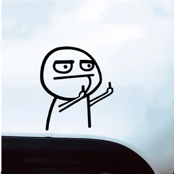 Middle Finger Stick Figure Funny Vinyl DieCut Window Decal - Foto 6