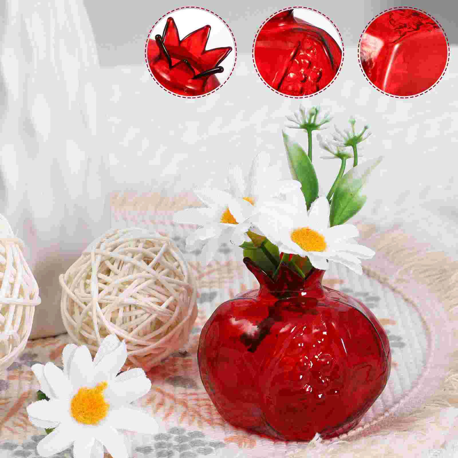 Pomegranate Glass Vase Flower Arrangement Vase Creative Vase Hydroponic Planter Vase Home Decor Plant Pot Vase Table Centerpiece 2
