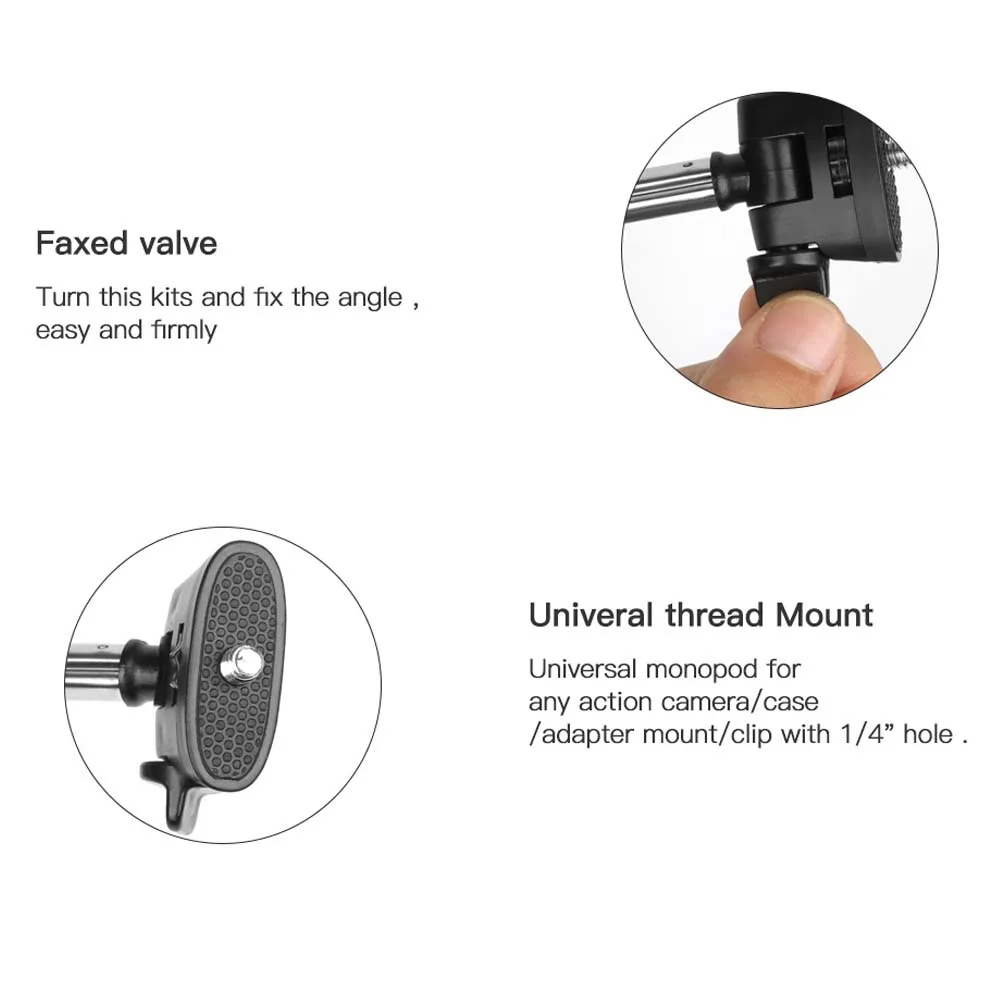 Aluminum Alloy Extendable Monopod for GoPro Hero 13 12 11 10 Black Xiaomi Yi 4K Lite SJCAM SJ8 pro H9 Action Cam Stick