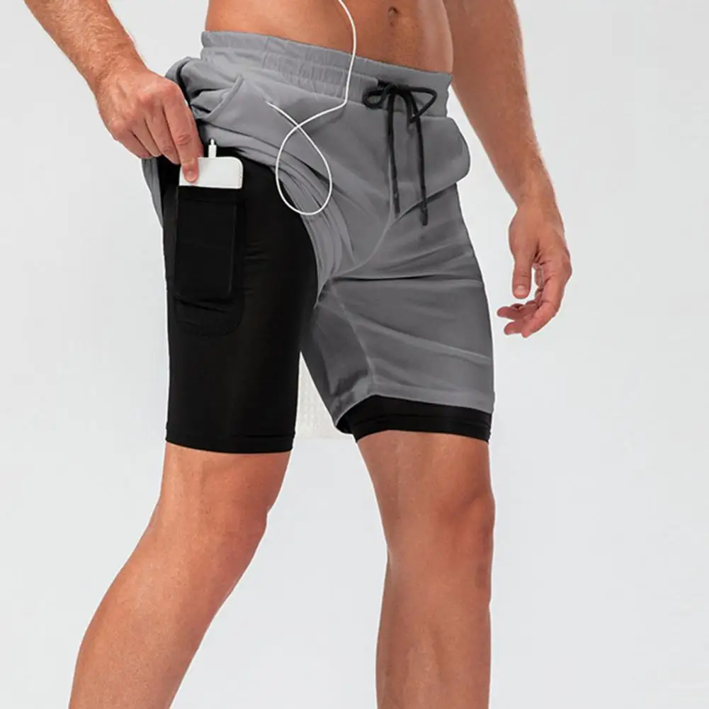 

Running Shorts Men Fitness Gym Training 2 in 1 Sports Shorts Quick Dry Workout Jogging Double Deck Summer Men Shorts