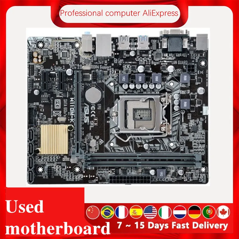 For Asus H110mk Original Used Desktop Intel H110 H110m Ddr4