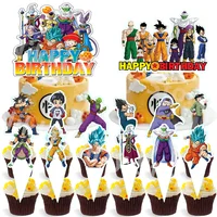 New Dragon Ball Cake Decoration Happy Birthday Goku Figure Party Supplies Cupcake Toppers Party Favors Baby Shower Toys Gifts 1