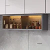Nordic Glass Wall Mounted Kitchen Cabinets Creative Kitchen Furniture Aluminum Alloy Storage Cabinet Home Bedroom Display Locker 2