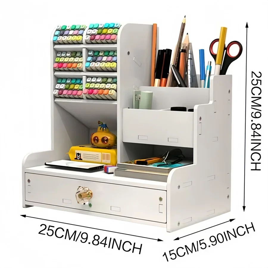DIY Space-Saving Large-Capacity Pen Holder Office Supplies Storage Stationery Box Student School Supplies Storage Dormitory Use 2
