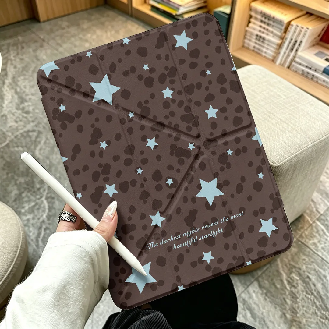 Vintage Patchwork Star Brown Tablet Cover Case