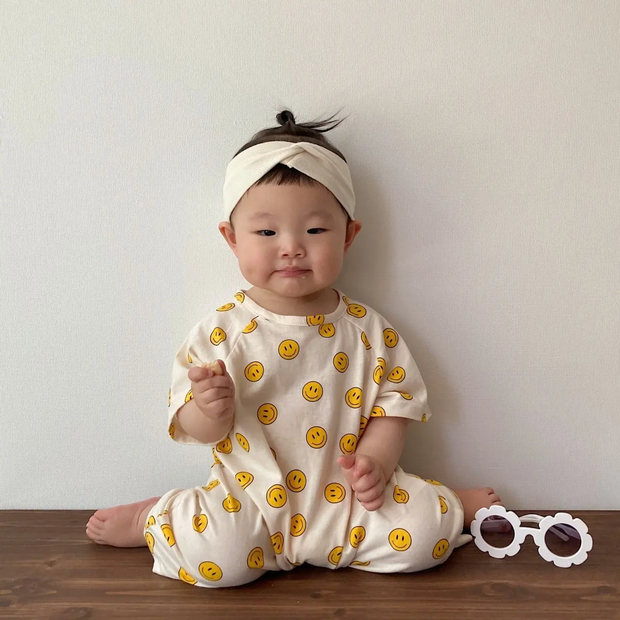 2022 Summer New Baby Short Sleeve Romper Newborn Infant Cute Smiley Print Jumpsuit Toddler Boy Girl Casual Cartoon Clothes 0-24M customised baby bodysuits