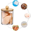 3/4Pcs Bathroom Organizer Set Qtip Holder Dispenser with Bamboo Lids Clear Acrylic Storage Box for Cotton Ball/Swabs Storage NEW 6