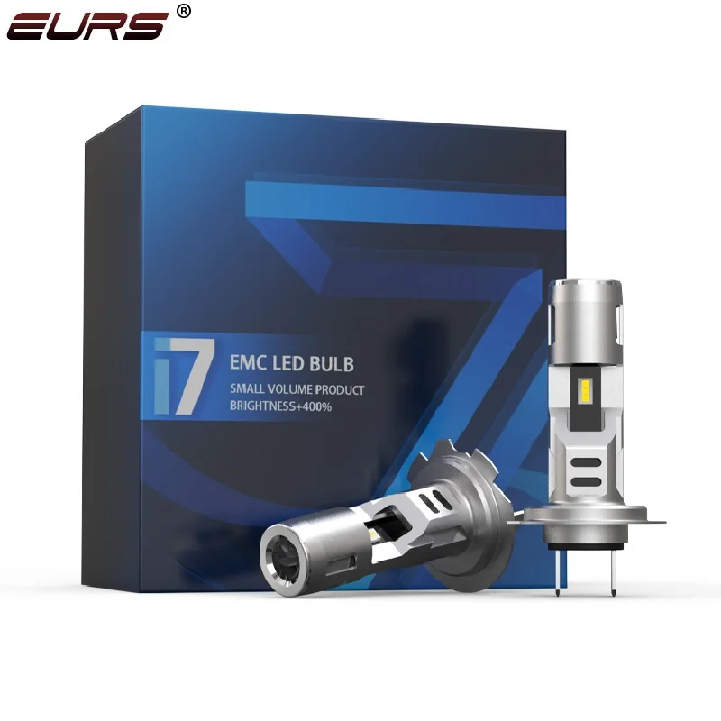 EURS 1:1 H7 LED Car Headlights CSP LED Bulb for Auto Headlight 6000K White Automotive Headlamp Fog Lights Fan Cooling 12V 24V