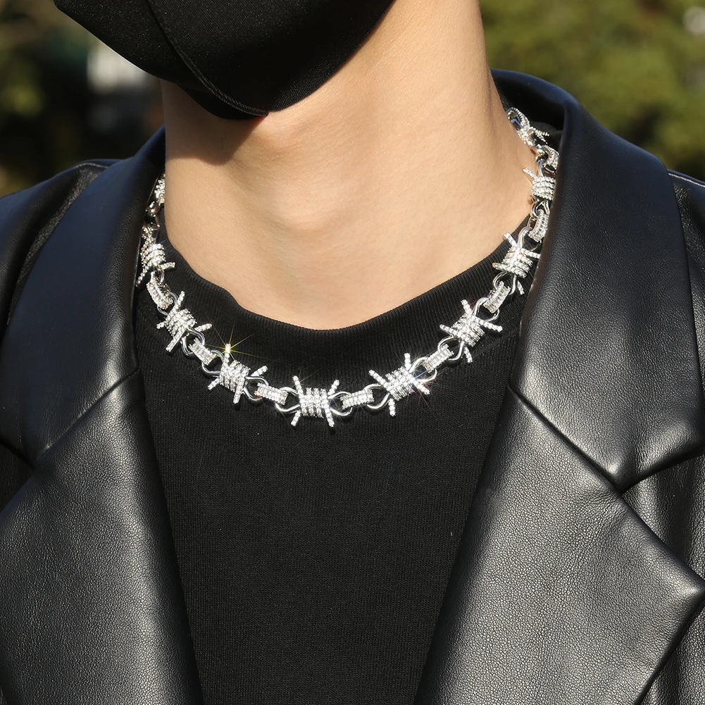 KING ICE キングアイス 10MM BARBED WIRE CHAIN ネックレス 10mm Iced Barbed Wire Chain | Hip Hop Jewelry | King Ice