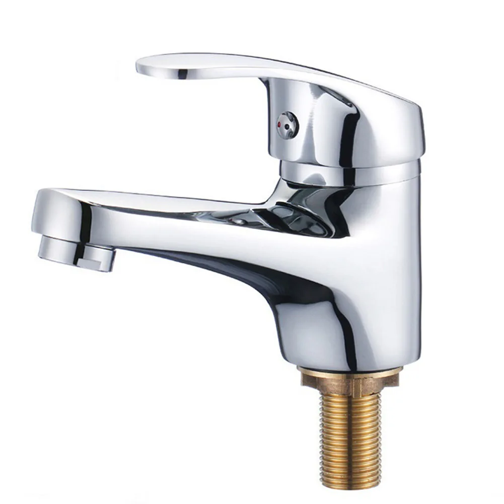 

Bathroom Sink Faucet Single Cold Water Basin Faucest Face Wash Tap Deck Mounted Bathroom Basin Water Taps Chromed Faucet