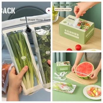 100PC Fruits Vegetables Fresh-keep Bags Reusable Refrigerator Storage Bags Thickened Leakproof Containers Sealed Packaging