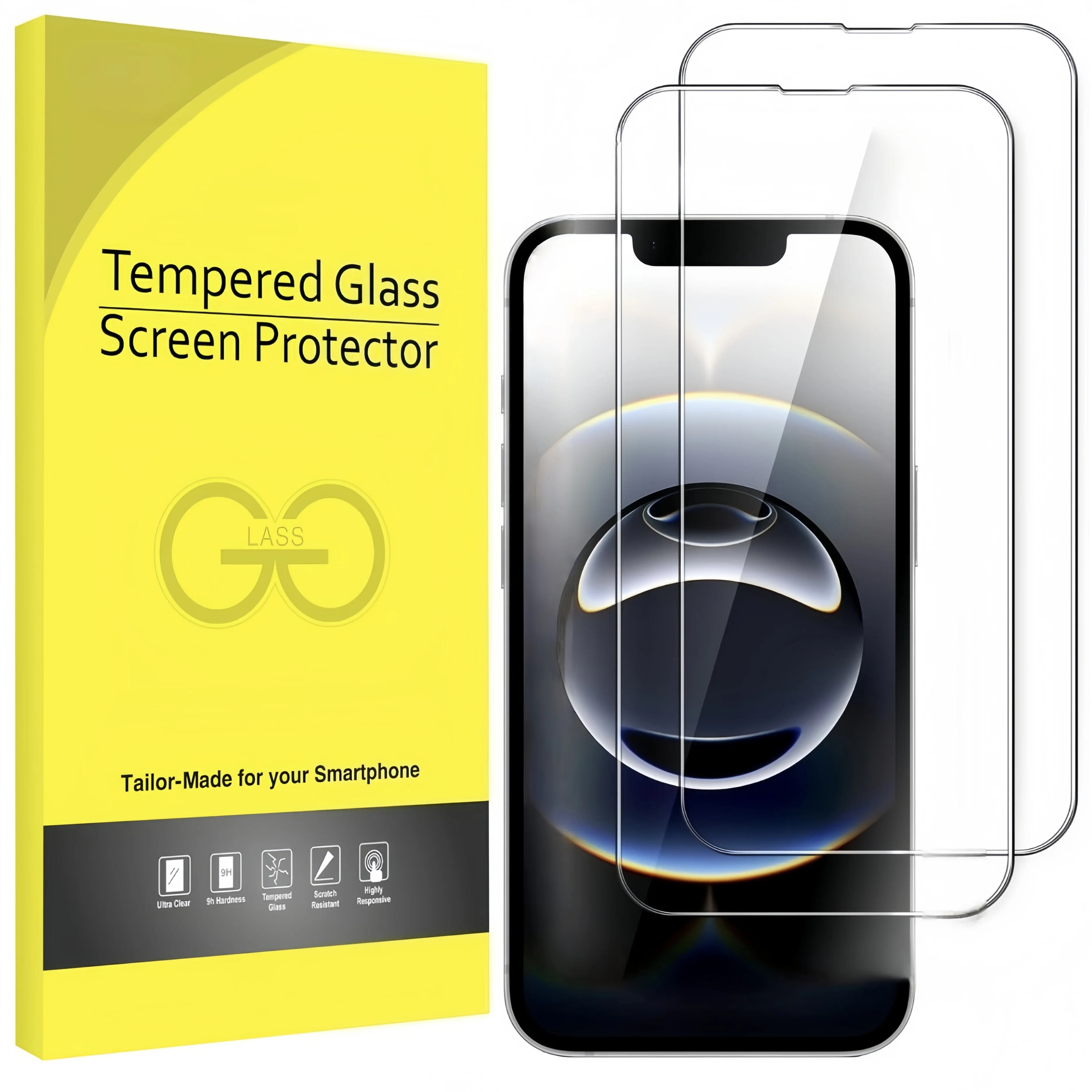 2-Pack Anti-Blue Full Coverage Tempered Glass Screen Protector