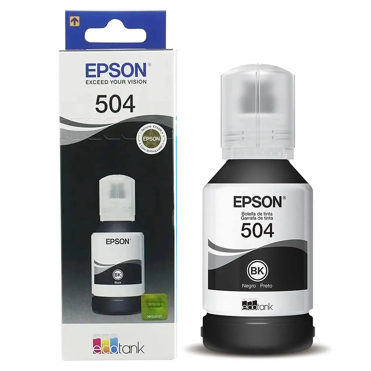 Tinta Epson 504 T504120 T504120AL Preta Original para Ecotank L4150 L4160  L6191 127ml | Mundoware|Kits de recarga de tinta| - AliExpress
