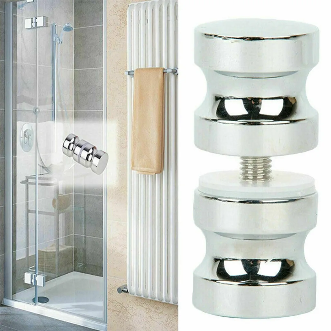 Aluminum Alloy Door Handle 30*30mm Glass Door Knob Bathroom Shower Handle W/ Screw Home