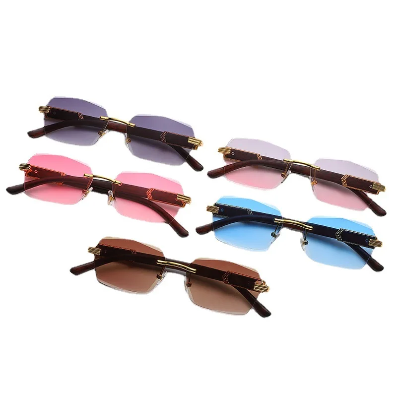 

Солнцезащитные очки без оправы для мужчин и женщин, прямоугольной формы, в винтажном стиле, маленькие квадратные, для путешествий, лето, 2023